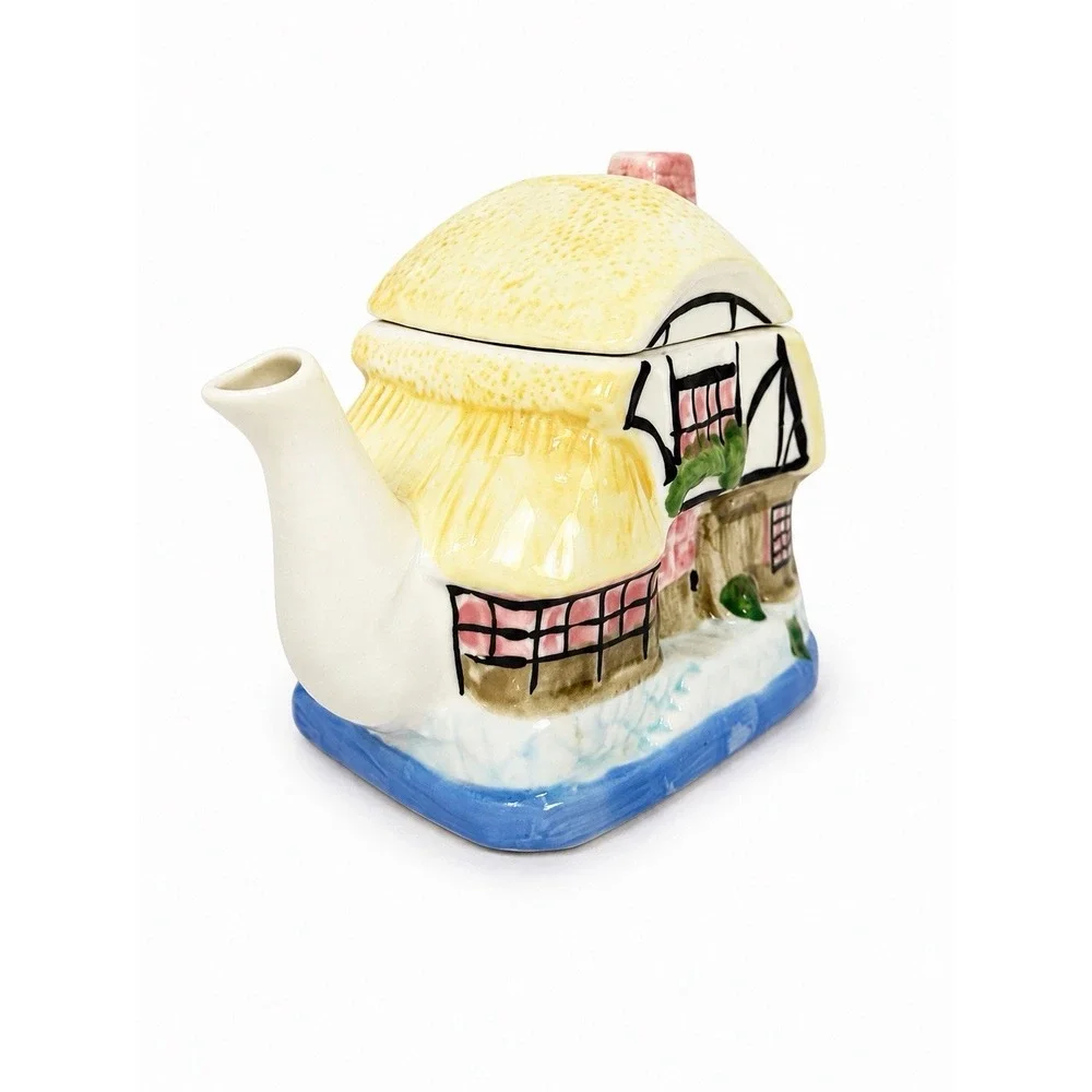 Houston Harvest Cottage House Teapot Ceramic Vintage Cottagecore English Country